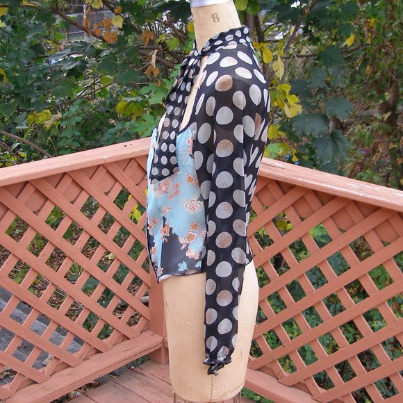 NEW RARE Patrizia Pepe Silk Blouse size L 10 Unique print - Picture 8 of 15